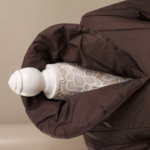 GUESS JEANS Brown Collar Front Snap Nylon Quilted Jacket with Waist Sash - Picture 3 of 12